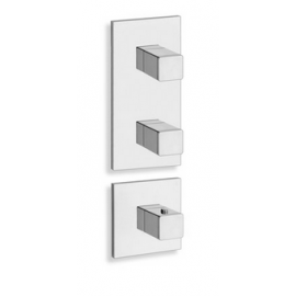 FAÇADE QUADRI 2 SORTIES THERMOSTATIQUE DOUCHE MITIGEUR CHROME