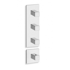 FAÇADE QUADRI 3 SORTIES THERMOSTATIQUE DOUCHE MITIGEUR CHROME