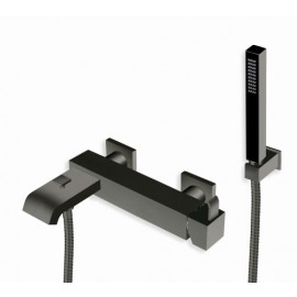MITIGEUR QUADRI NOIR MAT BAIN-DOUCHE MURAL 