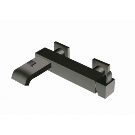 MITIGEUR QUADRI NOIR MAT BAIN-DOUCHE MURAL 