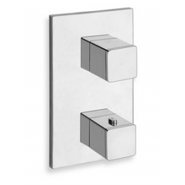 FAÇADE QUADRI 3 SORTIES THERMOSTATIQUE DOUCHE MITIGEUR CHROME