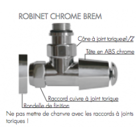 ROBINET DE RADIATEUR DESIGN THERMOSTATIQUE CHROME 