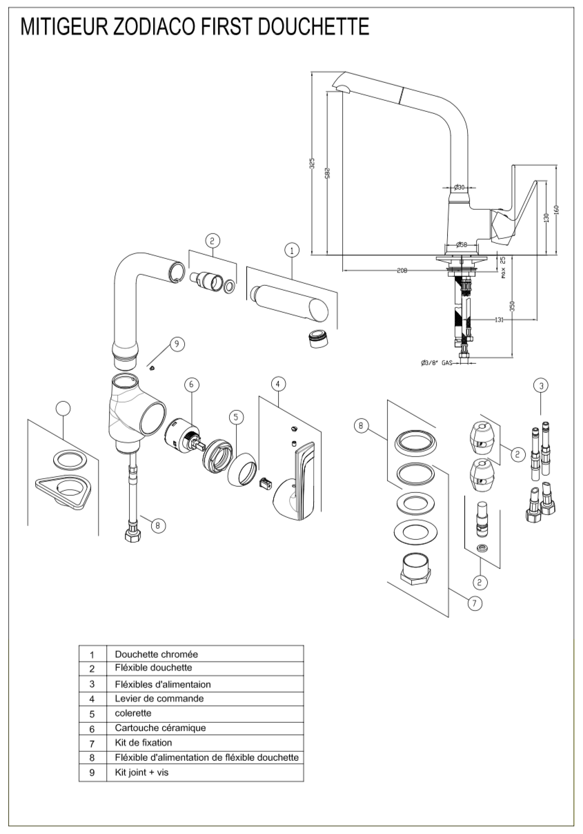 Kit de joint col de cygne ZODIACO FIRST FRANKE — free download