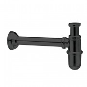 détails SIPHON LAVABO LAITON RETRO CHROMÉ NOIR