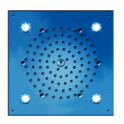 détails POMME DE DOUCHE A ENCASTRER CUBE CHROMOTHERAPIE
