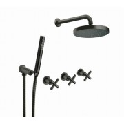 détails PACK ENCASTRE NOIR MAT DOUCHE EXECUTIVE MELANGEUR 2 SORTIES