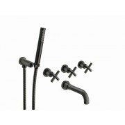 détails PACK ENCASTRE NOIR MAT BAIN-DOUCHE MELANGEUR 2 SORTIES EXECUTIVE