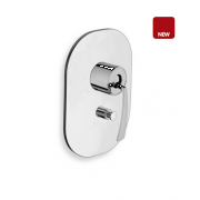 détails FACADE LAITON DOUCHE BOLLICINE MITIGEUR ENCASTREE  2 SORTIES CHROME 