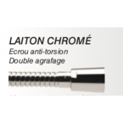 détails FLEXIBLE LAITON DOUBLE AGRAFAGE CHROMÉ