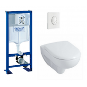 détails PACK BATI SUPPORT + PLAQUE + WC SUSPENDU RIMFREE