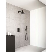 détails PACK QUADRI NOIR MAT DOUCHE THERMOSTATIQUE ENCASTRE