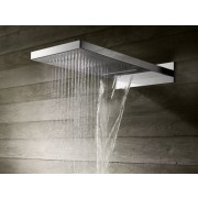 détails POMME DE DOUCHE MURALE ENCASTREE PLUIE + CASCADE