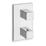 détails FAÇADE QUADRI 2 SORTIES THERMOSTATIQUE DOUCHE CHROME