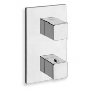 détails FAÇADE QUADRI 3 SORTIES THERMOSTATIQUE DOUCHE MITIGEUR CHROME