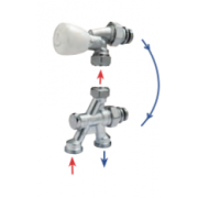 détails Robinet monotube 4 voies alésage 18 entraxe 50 mm