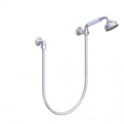 détails SET DE DOUCHE RETRO ASCOTT SUPPORT PRISE D'EAU + FLEXIBLE + DOUCHETTE