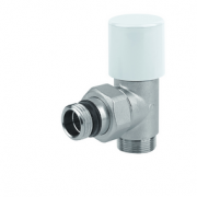 Vanne manuelle nickel brossé 90° MM  1/2"