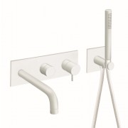 détails MITIGEUR BAIN-DOUCHE BLANC MAT 3 SORTIES TRIVERDE