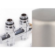 détails Vanne Thermostatique en H Nickel Satiné Droite 1/2" 