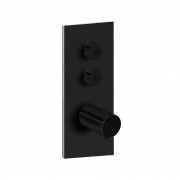détails FAÇADE TRIVERDE NOIR MAT 2 SORTIES THERMOSTATIQUE ENCASTRÉE THERMO TWIST XT61213
