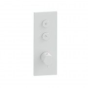 détails FAÇADE TRIVERDE BLANC MAT 2 SORTIES THERMOSTATIQUE ENCASTRÉE THERMO TWIST XT61224