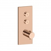 détails FAÇADE TRIVERDE OR ROSÉ PVD 2 SORTIES THERMOSTATIQUE ENCASTRÉE THERMO TWIST XT61246P