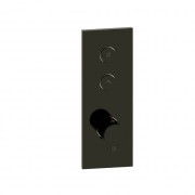 détails FAÇADE TRIVERDE NOIR CHROMÉ 2 SORTIES THERMOSTATIQUE ENCASTRÉE THERMO TWIST XT61272