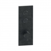 détails FAÇADE TRIVERDE NOIR CHROMÉ BROSSÉ 2 SORTIES THERMOSTATIQUE ENCASTRÉE THERMO TWIST XT61275
