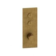 détails FAÇADE TRIVERDE VIEUX BRONZE 2 SORTIES THERMOSTATIQUE ENCASTRÉE THERMO TWIST XT61292