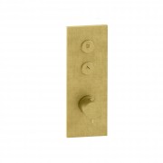 détails FAÇADE TRIVERDE OR BROSSÉ PVD 2 SORTIES THERMOSTATIQUE ENCASTRÉE THERMO TWIST XT61296P