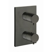 détails FAÇADE 2 SORTIES BLACK MAT THERMOSTATIQUE  TRIVERDE  