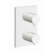 détails FAÇADE 2 SORTIES BLANC MAT THERMOSTATIQUE  TRIVERDE  