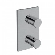 détails FAÇADE 2 SORTIES METAL BROSSÉ THERMOSTATIQUE TRIVERDE 