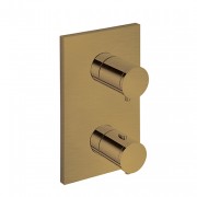 détails FAÇADE 2 SORTIES VIEUX BRONZE THERMOSTATIQUE  TRIVERDE  