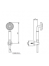 Garniture de douche avec douchette, flexible et crochet mural - ZEPHYR - HORUS - 16.582_garniture_de_douche_douchette_flexible_zephyr_horus_dimension