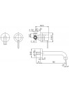 MITIGEUR LAVABO MURAL COX NOIR MAT 190 mm - PAINI - 78pw208_sch_ma_technique_paini_cox_3