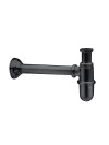 SIPHON LAVABO LAITON RETRO CHROMÉ NOIR BROSSÉ - ac36675