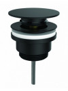 BONDE LAVABO LAITON UP & DOWN - Noir Mat - VALENTIN - bonde-digiclic-universelle-pour-lavabo-avec-ou-sans-trop-plein-h-110-mm-laiton-noir