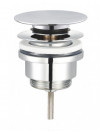 BONDE LAVABO LAITON UP & DOWN - Chrome - VALENTIN - bonde-pour-lavabo-avec-ou-sans-trop-plein-clapet-digiclic-h-110-mm-chrome
