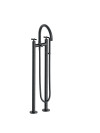 MELANGEUR BAIN DOUCHE SUR COLONNES CROSS ROAD - cr10875_cross_road_noir_chrome_brosse__me_langeur_bain_douche_sur_colonnes