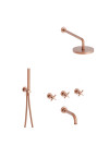MELANGEUR BAIN DOUCHE ENCASTRÉ CROSS ROAD 3 TROUS - cr11334p_or_rose__brosse__me_langeur_bain_douche_encastre_e_ondyna_cr113