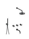 MELANGEUR BAIN DOUCHE ENCASTRÉ CROSS ROAD 3 TROUS - cr11375_noir_chrome__brosse__me_langeur_bain_douche_encastre_e_ondyna_cr113