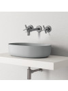 MELANGEUR MURAL LAVABO CROSS ROAD - cr24277_amb_me_langeur_chrome_3_trous_ondyna_me_tal_brosse__cross_road