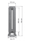 Radiateur fonte LEON - CINIER - dimensions_radiateur_fonte_leon_76_cinier