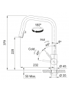 Piéces détachées EOS NEO U Douchette - FRANKE - dimensions_robinet_eos_neou_115.0529.207