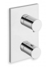 FAÇADE 2 SORTIES CHROMÉ THERMOSTATIQUE TRIVERDE  - douche_encastree_triverde_thermostatique_2_sorties_sans_mecanisme_xt85251