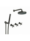 PACK ENCASTRE NOIR MAT DOUCHE EXECUTIVE MELANGEUR 2 SORTIES - ev11013_encastre__douche_3_voies_ondyna_executive