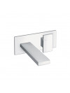 FACADE MITIGEUR LAVABO TABULA MURAL - fac_ade_mitigeur_lavabo_mural_chrome_avec_plaque_ta25651