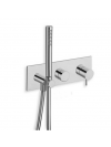 FAÇADE 2 SORTIES MITIGEUR DOUCHE / BAIN-DOUCHE TRIVERDE CHROME - facade_mitigeur__douche_bain-douche_triverde_encastre_2_sorties_chrome_tv60851