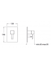 QUADRI  CHROME 2 SORTIES MITIGEUR DOUCHE  - facade_mitigeur_douche_encastree_mural_quadri_ondyna_qm_63951
